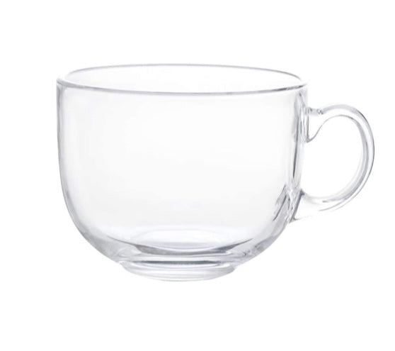 Jumbo Glass Clear Drinking Mug – Bold and Beautiful Coffee Bar