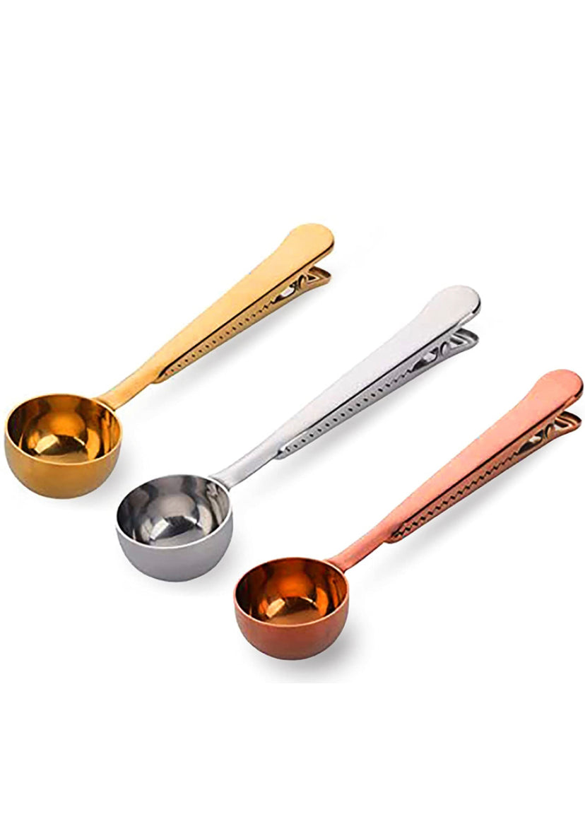 Stainless Steel Coffee Scoop with Bag Clip
